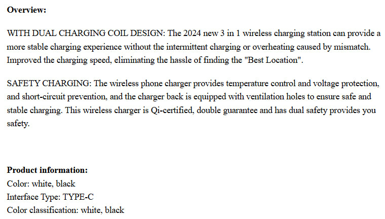 3-in-1 Fast Wireless Charging Dock – Foldable, Portable, 15W Power