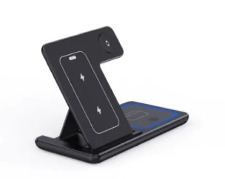 3-in-1 Fast Wireless Charging Dock – Foldable, Portable, 15W Power